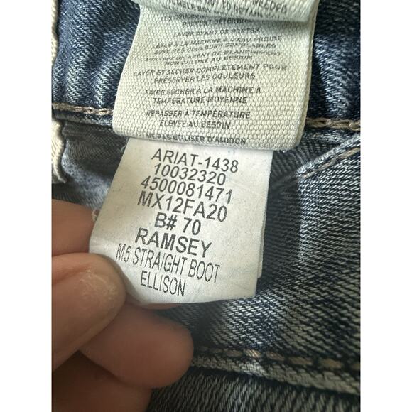 Ariat M5 Ramsey Slim Straight Boot Jeans Men’s 32x34 Medium Wash Distressed - Picture 10 of 12